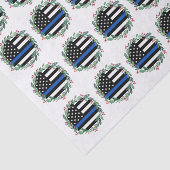 Din Blue Line Wreate Holiday Kerstmis Tissuepapier (Detail)