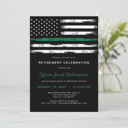 Din-groene lijn vlag militaire afboeking kaart (Staand voorkant)