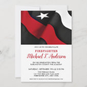 Din Red Line Fireman Party Firefighter Afstuderen Kaart (Voorkant)