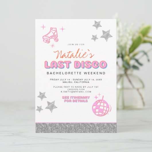 DINA Disco Cowgirl Desert Bachelorette Kaart (Staand voorkant)