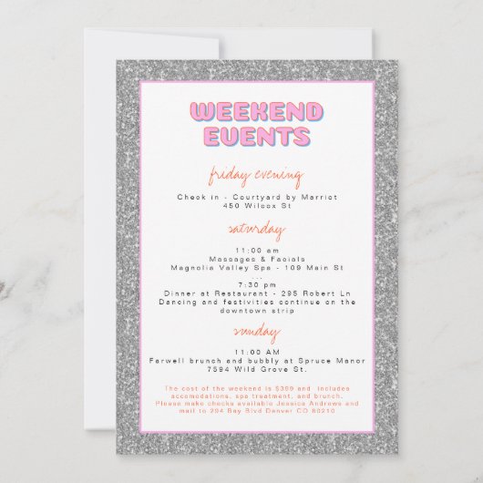 DINA Disco Cowgirl Desert Bachelorette Kaart (Achterkant)