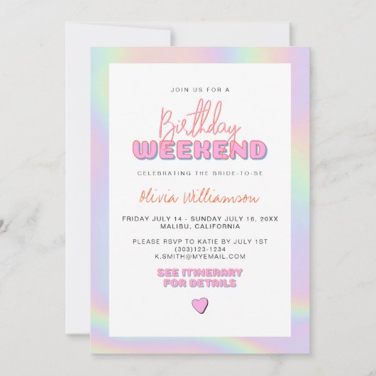 DINA Holographic Space Cowgirl Birthday Kaart (Voorkant)