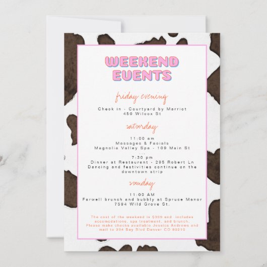 DINA Space Cowgirl Desert Bachelorette Kaart (Achterkant)