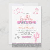 DINA Space Cowgirl Desert Birthday Weekend Kaart (Voorkant)