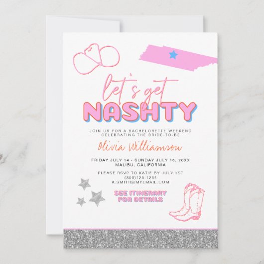 DINA Space Cowgirl Desert Laten we Nashty Bach hal Kaart (Voorkant)