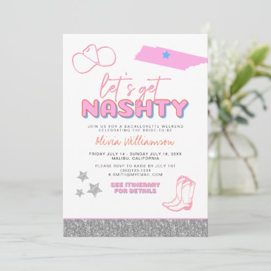 DINA Space Cowgirl Desert Laten we Nashty Bach hal Kaart (Staand voorkant)