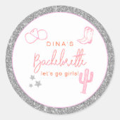 DINA Space Cowgirl Woestijn Bachelorette Disco Ronde Sticker (Voorkant)