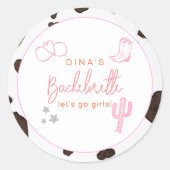 DINA Space Cowgirl Woestijn Bachelorette Disco Ronde Sticker (Voorkant)