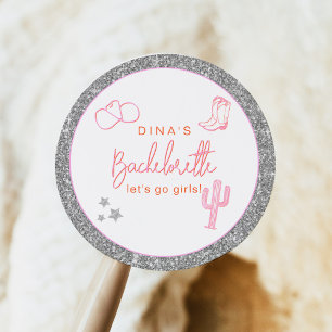 DINA Space Cowgirl Woestijn Bachelorette Disco Ronde Sticker