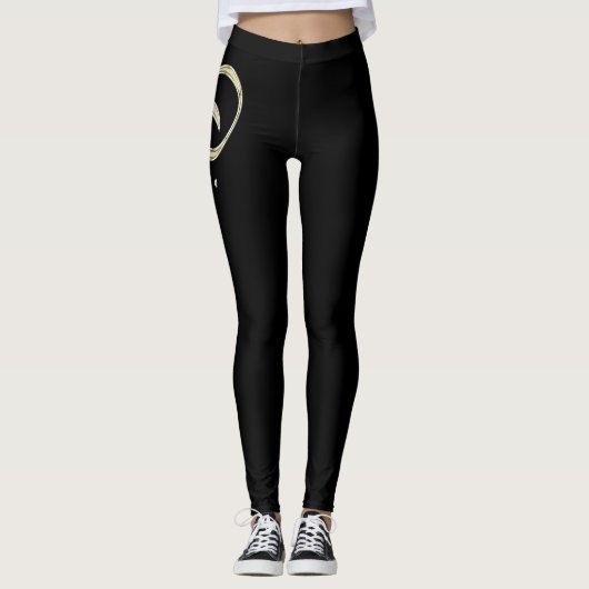 Dina white gold Handwriting Hose Leggings (Voorkant)
