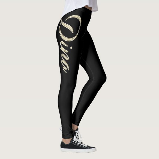 Dina white gold Handwriting Hose Leggings (Rechts)