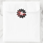 dinaal ronde sticker (Tas)