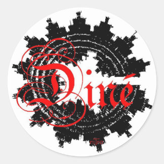 dinaal ronde sticker