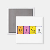 Dinah periodiek table name magnet (Voorkant / Achterkant)