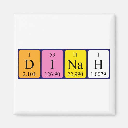 Dinah periodiek table name magnet (Voorkant)