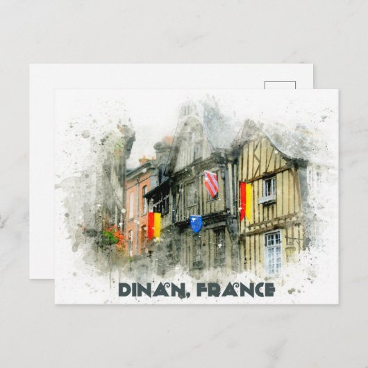 Dinan Frankrijk Middeleeuwse stad Franse reizen Briefkaart (Voorkant / Achterkant)