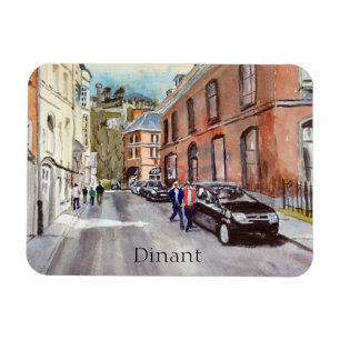 Dinant België Straatscène Aquarel Magneet