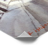 Dinant Belgium Street Scene Waterverf Poster (Hoek)