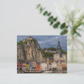 Dinant City uitzicht door prachtige zonsondergang, Briefkaart (Staand voorkant)