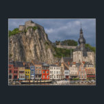 Dinant City uitzicht door prachtige zonsondergang, Briefkaart<br><div class="desc">Dinant City uitzicht door prachtige zonsondergang, België</div>