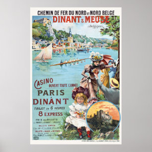 Dinant Meuse Belgique Vintage Poster 1890
