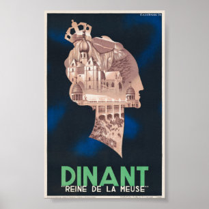 Dinant Reine de la Meuse Vintage Poster 1934