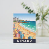 Dinard France Beach Briefkaart (Staand voorkant)