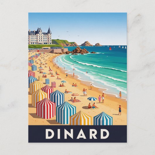 Dinard France Beach Briefkaart (Voorkant)