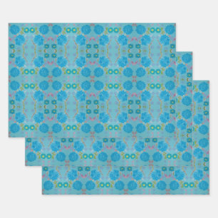 Dina's Blooming Blues inpakpapier Vel