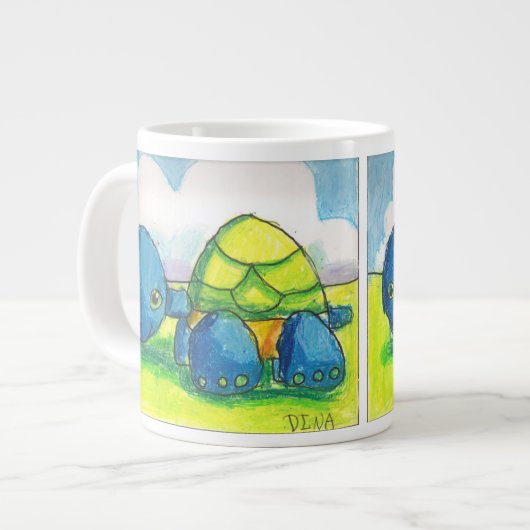 Dina's schildpad (dubbel afbeelding) Jumbo Mok (Links)