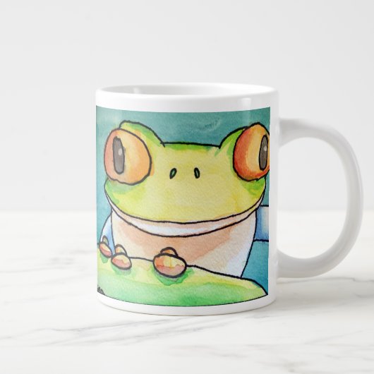 Dina's Tree Kikker (dubbel afbeelding) Jumbo-Mok Grote Koffiekop (Rechts)