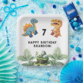 Dinasaur Kind's verjaardagsfeestje Papieren Bordje (Feest)