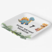 Dinasaur Kind's verjaardagsfeestje Papieren Bordje (Gebogen)