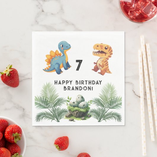 Dinasaur Kind's verjaardagsfeestje Servet (Insitu)