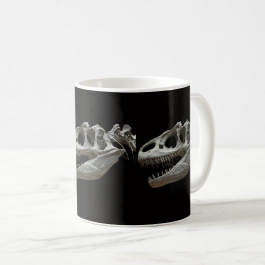 Dinasour Skeleton Witte Koffie Mok (Voorkant rechts)
