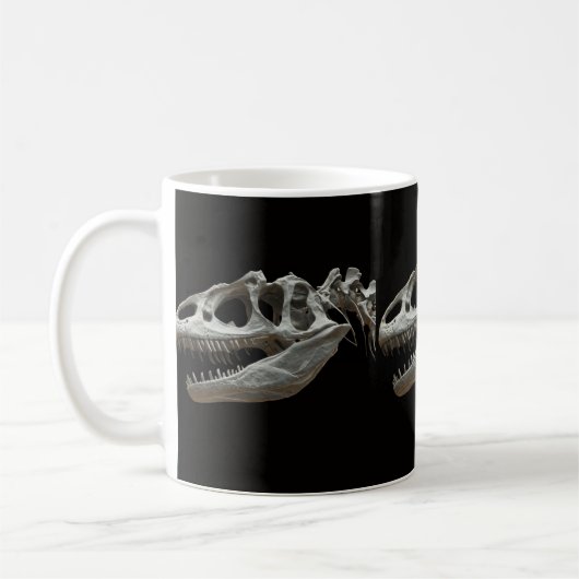 Dinasour Skeleton Witte Koffie Mok (Links)