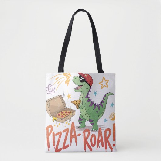 Dinasour voor pizzaliefhebber Eet eten Tote Bag (Voorkant)