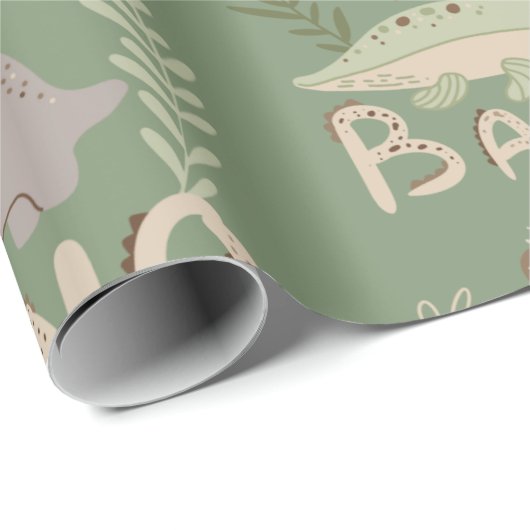 Dindinosaurussen in scandinavische stijl, verpakki cadeaupapier (Rol Hoek)