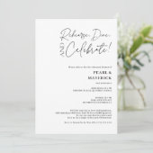 Dine Black White bruiloft repetitief diner Kaart (Staand voorkant)