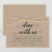 Dine met ons, bruiloft, Rustic Kraft Kaart (Voorkant / Achterkant)