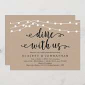 Dine met ons, Rustic Kraft Rehearsal Dinner Kaart (Voorkant / Achterkant)