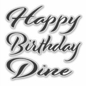 Dine Name Vorname black Sticker Geburtstag (Voorkant)