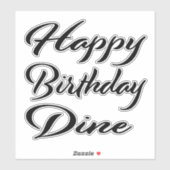 Dine Name Vorname black Sticker Geburtstag (Vel)