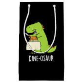 Dine-osaur Grappige Dinosaurus Pun Donker BG Klein Cadeauzakje (Voorkant)