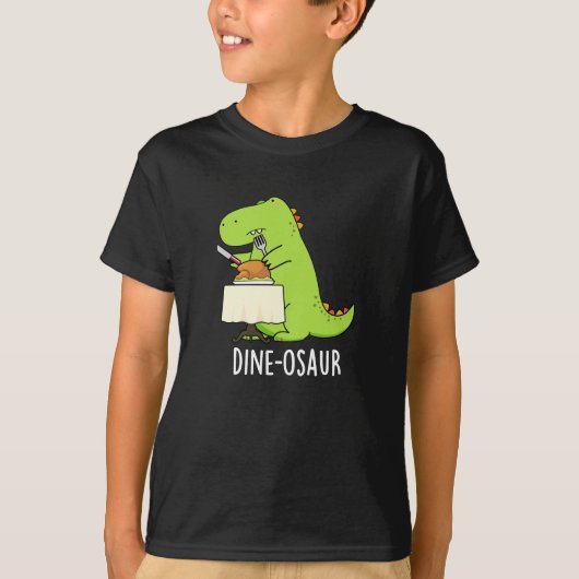 Dine-osaur Grappige Dinosaurus Pun Donker BG T-shirt (Voorkant)