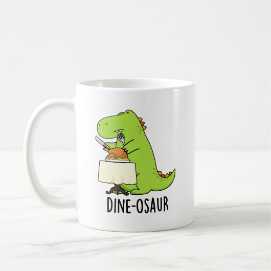 Dine-osaur Grappige Dinosaurus Pun Koffiemok (Links)