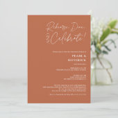Dine viert een boho bruiloft-repetitie diner kaart (Staand voorkant)