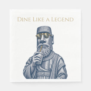 Dineer als een Legende Vintage Kunst Papieren Serv Servet