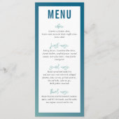 DINEERMENU moderne ster blauw mint ombre verloop Menu (Voorkant)