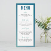 DINEERMENU moderne ster blauwe mint ombre-gradiënt Menu (Staand voorkant)